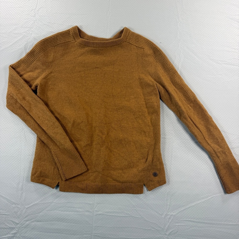 Royal Robbins Ventour Sweater Womens sz Small Brown Merino Wool Blend Pullover